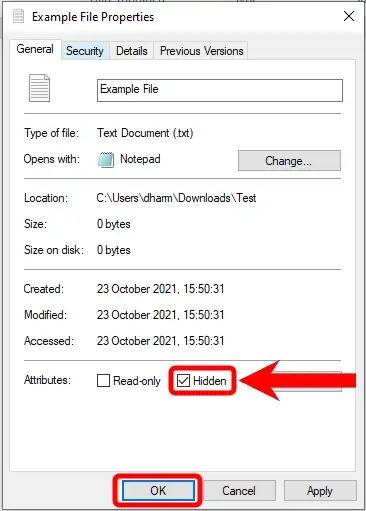 किसी भी फाइल या फोल्डर को हाइड कैसे करें-Step 2 in Hindi
